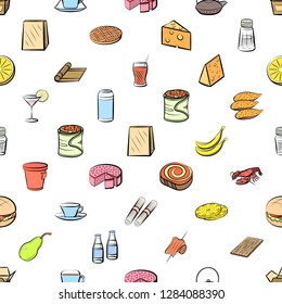 Various images set. Background for printing, design, web. Usable as icons. Seamless. Colored.