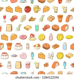 Various images set. Background for printing, design, web. Usable as icons. Seamless. Colored.