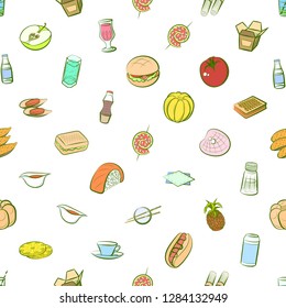 Various images set. Background for printing, design, web. Usable as icons. Seamless. Colored.