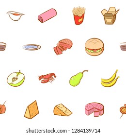 Various images set. Background for printing, design, web. Usable as icons. Seamless. Colored.