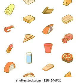 Various images set. Background for printing, design, web. Usable as icons. Seamless. Colored.