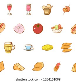 Various images set. Background for printing, design, web. Usable as icons. Seamless. Colored.