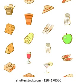 Various images set. Background for printing, design, web. Usable as icons. Seamless. Colored.