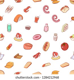 Various images set. Background for printing, design, web. Usable as icons. Seamless. Colored.