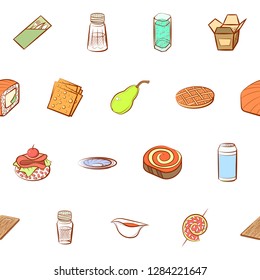 Various images set. Background for printing, design, web. Usable as icons. Seamless. Colored.
