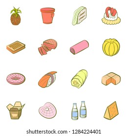 Various images set. Background for printing, design, web. Usable as icons. Colored.