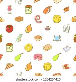 Various images set. Background for printing, design, web. Usable as icons. Seamless. Colored.