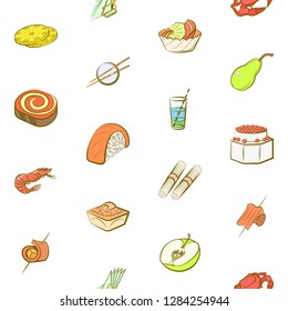 Various images set. Background for printing, design, web. Usable as icons. Seamless. Colored.