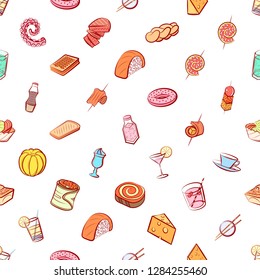 Various images set. Background for printing, design, web. Usable as icons. Seamless. Colored.