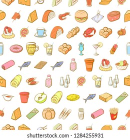 Various images set. Background for printing, design, web. Usable as icons. Seamless. Colored.