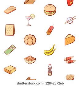 Various images set. Background for printing, design, web. Usable as icons. Seamless. Colored.