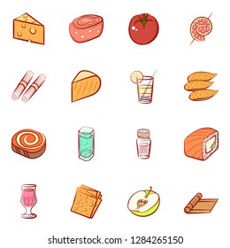 Various images set. Background for printing, design, web. Usable as icons. Colored.
