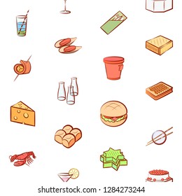 Various images set. Background for printing, design, web. Usable as icons. Seamless. Colored.