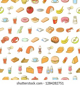 Various images set. Background for printing, design, web. Usable as icons. Seamless. Colored.