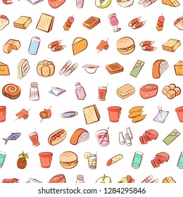 Various images set. Background for printing, design, web. Usable as icons. Seamless. Colored.