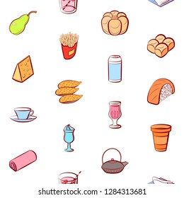 Various images set. Background for printing, design, web. Usable as icons. Seamless. Colored.