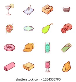 Various images set. Background for printing, design, web. Usable as icons. Colored.