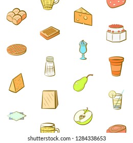 Various images set. Background for printing, design, web. Usable as icons. Seamless. Colored.