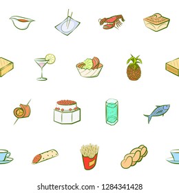Various images set. Background for printing, design, web. Usable as icons. Seamless. Colored.