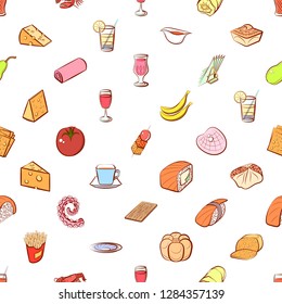 Various images set. Background for printing, design, web. Usable as icons. Seamless. Colored.