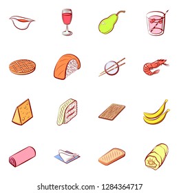 Various images set. Background for printing, design, web. Usable as icons. Colored.