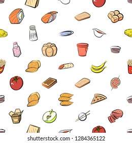 Various images set. Background for printing, design, web. Usable as icons. Seamless. Colored.