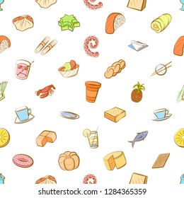 Various images set. Background for printing, design, web. Usable as icons. Seamless. Colored.