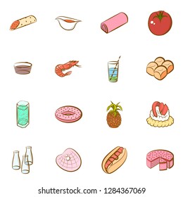 Various images set. Background for printing, design, web. Usable as icons. Colored.