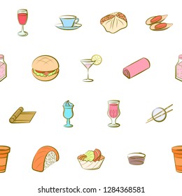 Various images set. Background for printing, design, web. Usable as icons. Seamless. Colored.
