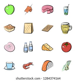 Various images set. Background for printing, design, web. Usable as icons. Colored.
