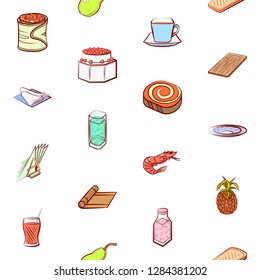 Various images set. Background for printing, design, web. Usable as icons. Seamless. Colored.