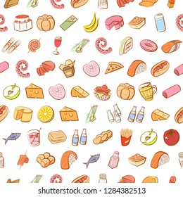 Various images set. Background for printing, design, web. Usable as icons. Seamless. Colored.