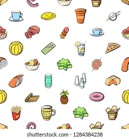 Various images set. Background for printing, design, web. Usable as icons. Seamless. Colored.