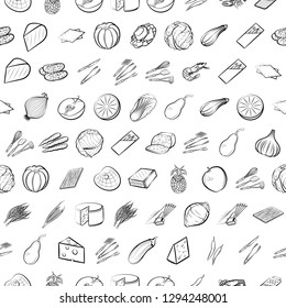 Various images set. Background for printing, design, web. Usable as icons. Seamless. Monochrome binary, black and white.