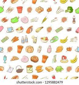 Various images set. Background for printing, design, web. Usable as icons. Seamless. Colored.