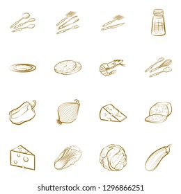 Various images set. Background for printing, design, web. Usable as icons. Binary color.