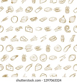 Various images set. Background for printing, design, web. Usable as icons. Seamless. Binary color.