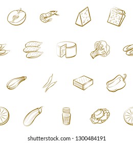 Various images set. Background for printing, design, web. Usable as icons. Seamless. Binary color.