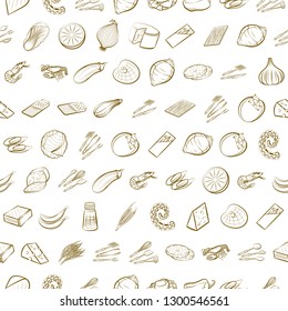 Various images set. Background for printing, design, web. Usable as icons. Seamless. Binary color.
