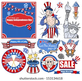 Various Independence day vectors set