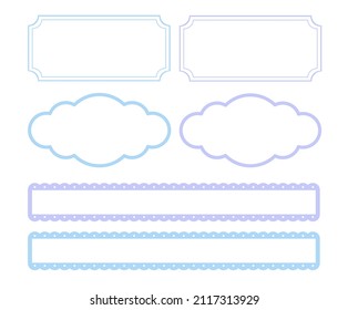 Various index name tag memo papers    illustration set. Bulletin board, notice, ribbon, handwriting, frame. Vector drawing. Hand drawn style.
