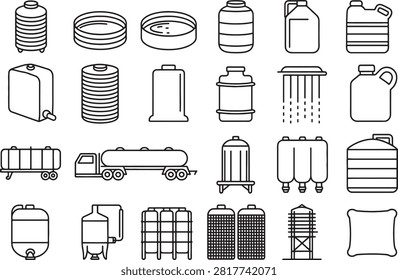 Various industrial storage containers and transportation equipment for liquids and gases