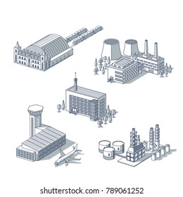 various infrastructure objects vector isolated