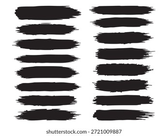 Various ink strokes. Hand drawn paint elements. Grunge brush texture for backgrounds. Artistic vector shapes
