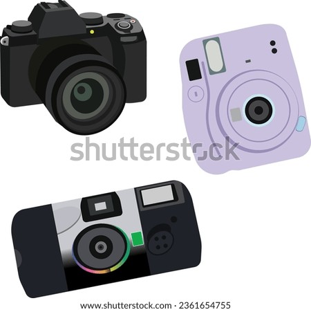 various isolated cameras and colours