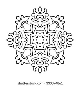 Various isolated winter snowflake. Vector illustration