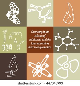 various items which relate to chemistry. lab. experiments