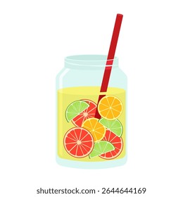Various juice and bubble tea drinks in glass, bottle, can, and carton packaging. Summer cold drinks