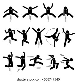 Stick Figure Stickman Stick Man People Person Poses Postures Standing  Walking Running Fast Speed Set Pictogram Download Icons PNG SVG Vector