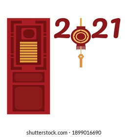 Various kind celebrations of Chinese new year 2021 with character of the ox. Vector abstract illustrations the chinese new year for poster, background or card. 
